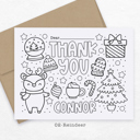  Personalized Kids Coloring Thank You Note Cards | Set of 12