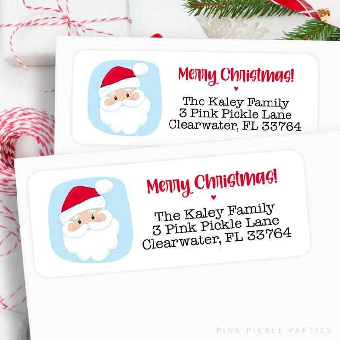 Christmas Address Labels | Personalized Return Address Stickers | Set of 30