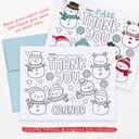 Personalized Kids Coloring Thank You Note Cards | Set of 12