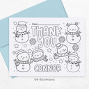  Personalized Kids Coloring Thank You Note Cards | Set of 12