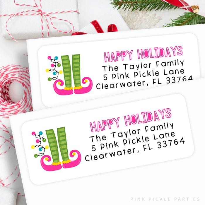 Christmas Address Labels | Personalized Return Address Stickers | Set of 30