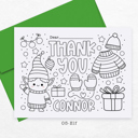  Personalized Kids Coloring Thank You Note Cards | Set of 12