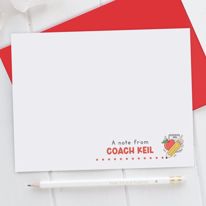 Personalized Teacher Note Cards Set of 12 | Teacher Appreciation Gift