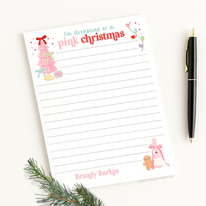 Personalized Christmas Notepad | Fun Bright Holiday List Pad | Custom Christmas Gift | Stocking Stuffer | Teacher Gift | Festive Stationery