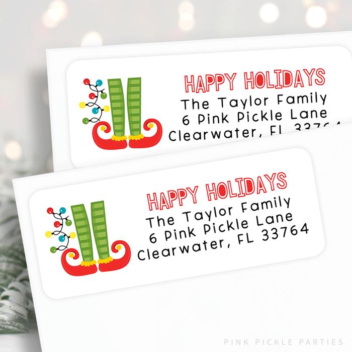 Christmas Address Labels | Personalized Return Address Stickers | Set of 30