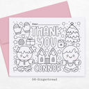  Personalized Kids Coloring Thank You Note Cards | Set of 12