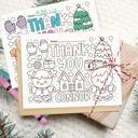  Personalized Kids Coloring Thank You Note Cards | Set of 12