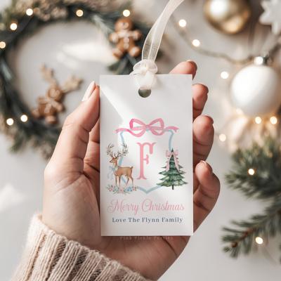 Family Crest Personalized Christmas Gift Tags | Preppy Christmas Tags | Grand Millennial Christmas