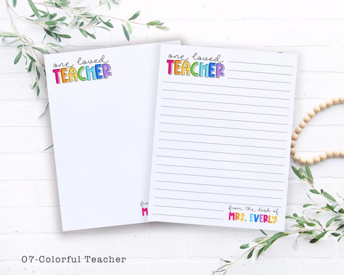 Personalized Teacher Notepad  | Back to School Teacher Appreciation Gift