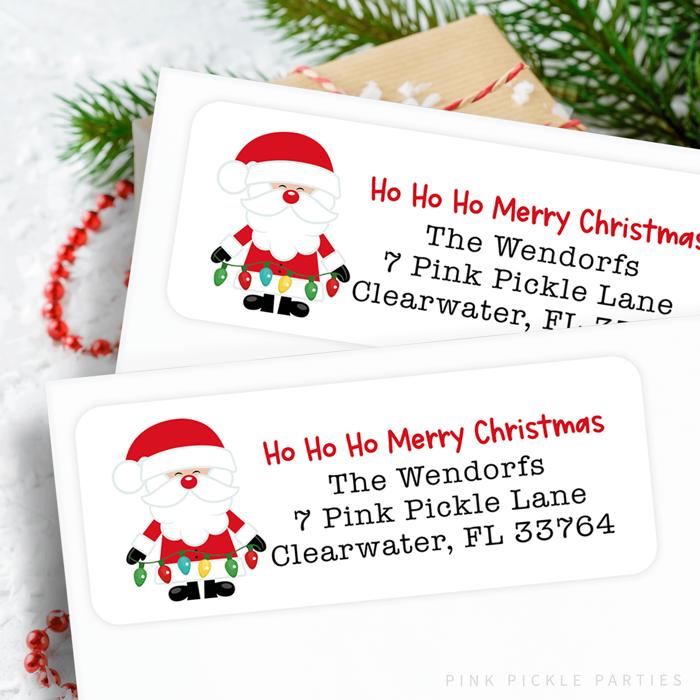 Christmas Address Labels | Personalized Return Address Stickers | Set of 30