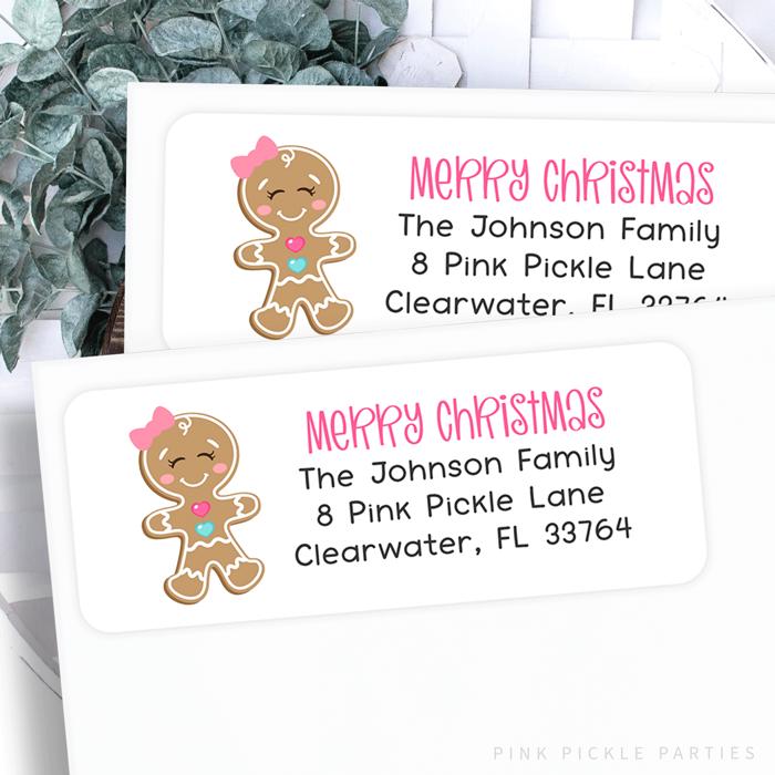 Christmas Address Labels | Personalized Return Address Stickers | Set of 30