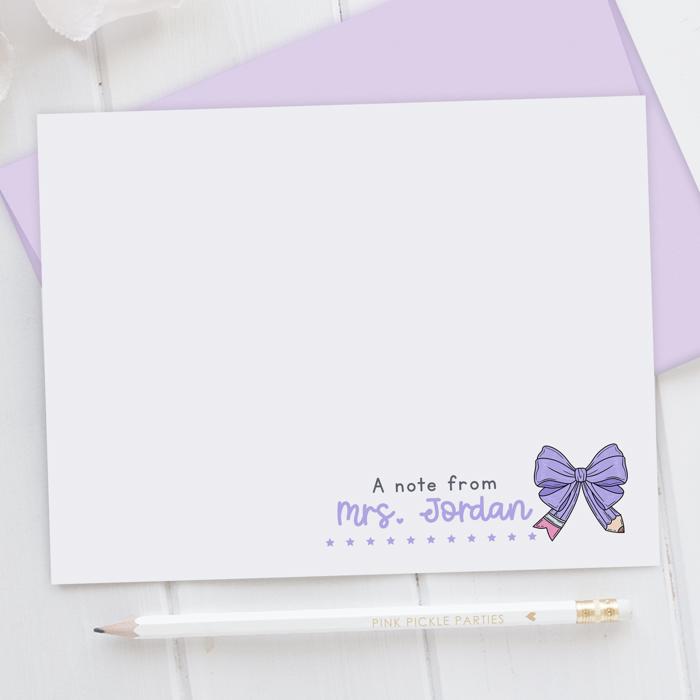 Personalized Teacher Note Cards Set of 12 | Teacher Appreciation Gift