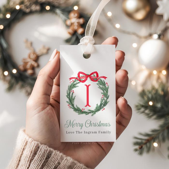 Family Crest Personalized Christmas Gift Tags | Preppy Christmas Tags | Grand Millennial Christmas