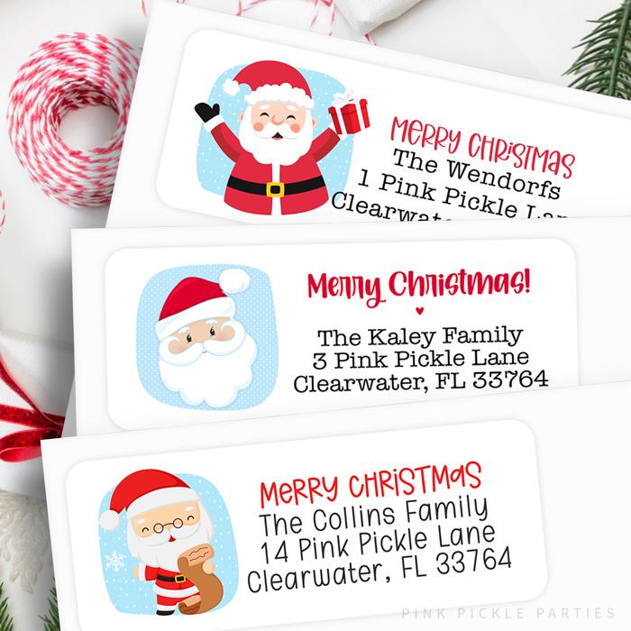 Christmas Address Labels | Personalized Return Address Stickers | Set of 30