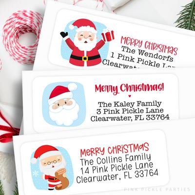 Christmas Address Labels | Personalized Return Address Stickers | Set of 30