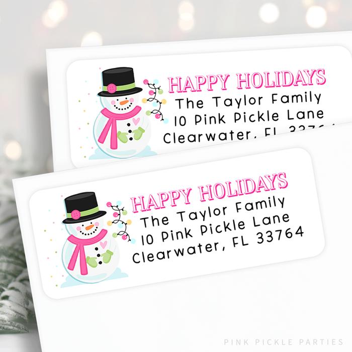 Christmas Address Labels | Personalized Return Address Stickers | Set of 30