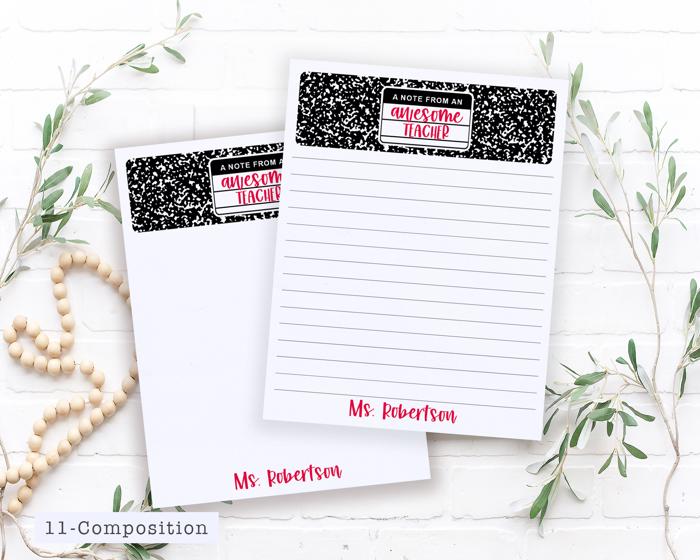 Personalized Teacher Notepad  | Back to School Teacher Appreciation Gift