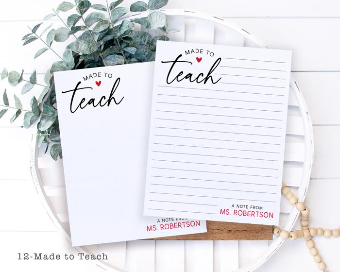 Personalized Teacher Notepad  | Back to School Teacher Appreciation Gift