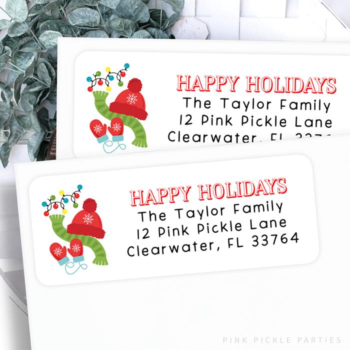 Christmas Address Labels | Personalized Return Address Stickers | Set of 30