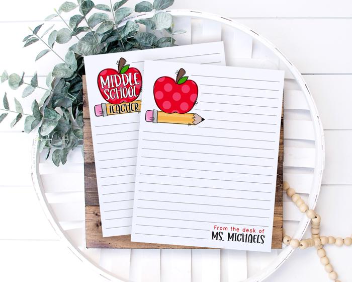 Personalized Teacher Notepad | Back to School Teacher Appreciation Gift