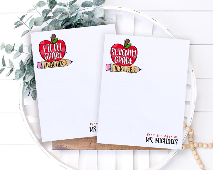 Personalized Teacher Notepad | Back to School Teacher Appreciation Gift