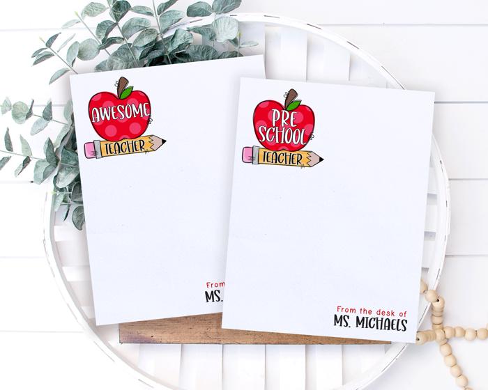 Personalized Teacher Notepad | Back to School Teacher Appreciation Gift