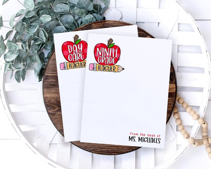 Personalized Teacher Notepad | Back to School Teacher Appreciation Gift