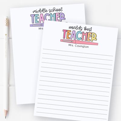 Personalized Teacher Notepad | Flair Pen Notepad | Back to School Teacher Appreciation Gift