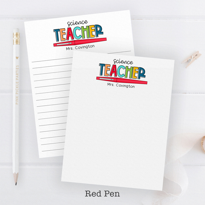 Personalized Teacher Notepad | Flair Pen Notepad | Back to School Teacher Appreciation Gift