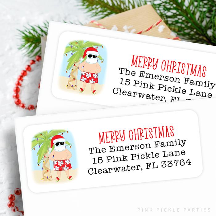 Christmas Address Labels | Personalized Return Address Stickers | Set of 30