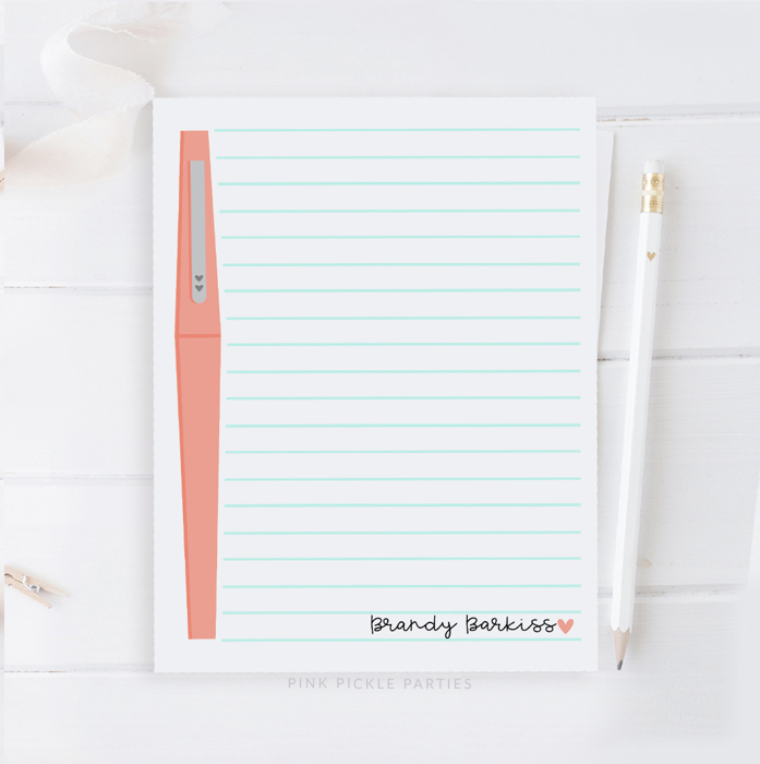 Personalized Teacher Notepad | Flair Pen Notepad | Back to School Teacher Appreciation Gift