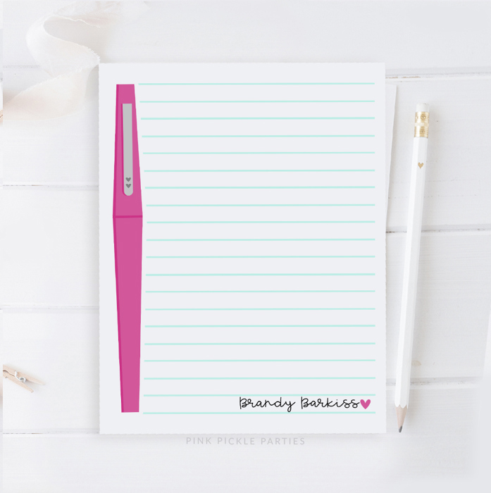 Personalized Teacher Notepad | Flair Pen Notepad | Back to School Teacher Appreciation Gift