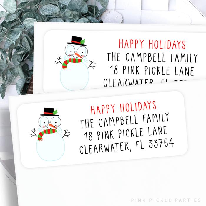 Christmas Address Labels | Personalized Return Address Stickers | Set of 30