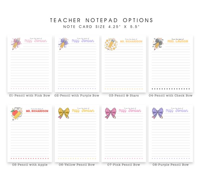 Personalized Teacher Notepad | Back to School Teacher Appreciation Gift