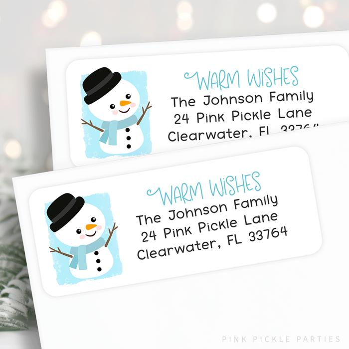 Christmas Address Labels | Personalized Return Address Stickers | Set of 30