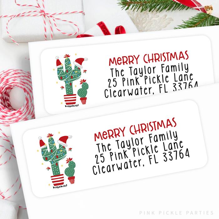 Christmas Address Labels | Personalized Return Address Stickers | Set of 30
