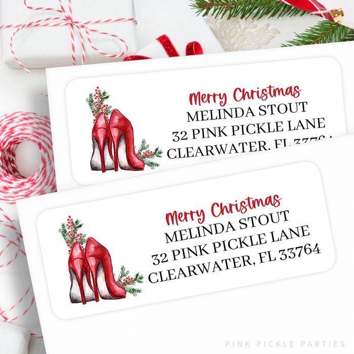 Christmas Address Labels | Personalized Return Address Stickers | Set of 30