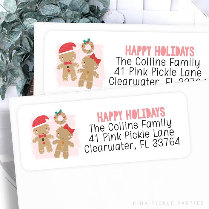 Christmas Address Labels | Personalized Return Address Stickers | Set of 30