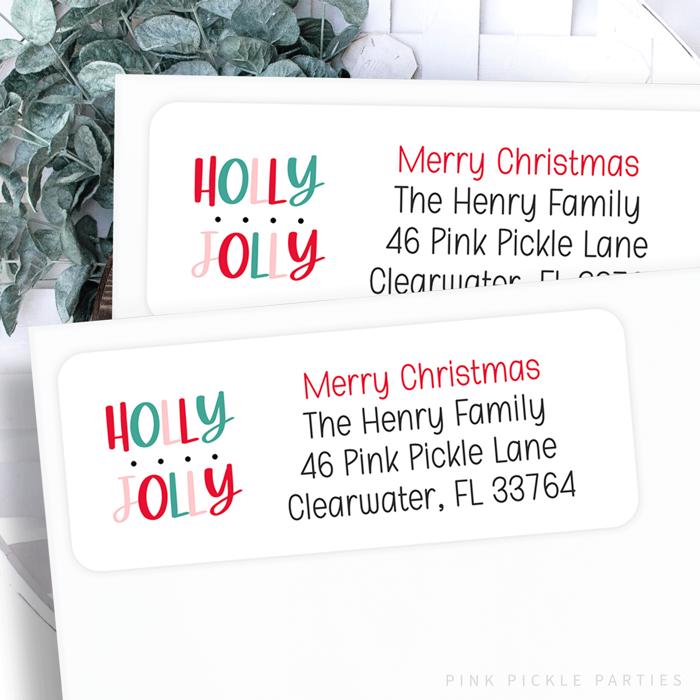Christmas Address Labels | Personalized Return Address Stickers | Set of 30