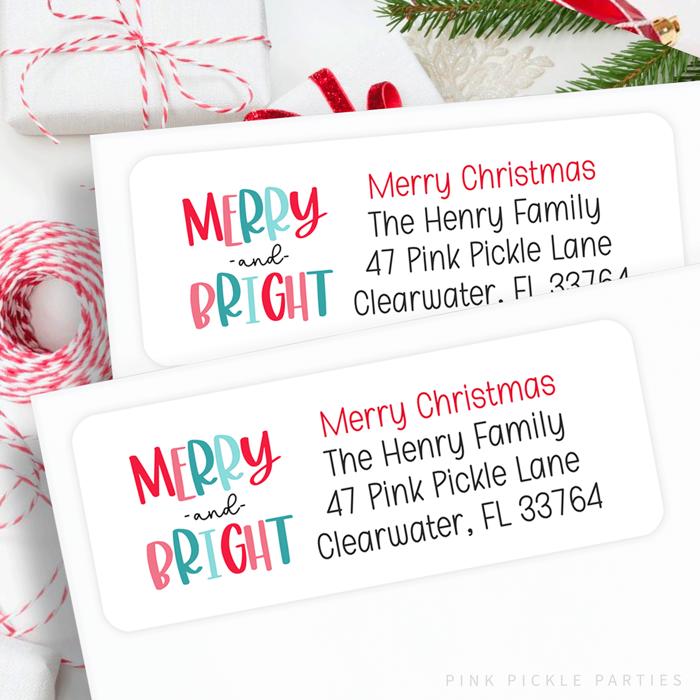 Christmas Address Labels | Personalized Return Address Stickers | Set of 30