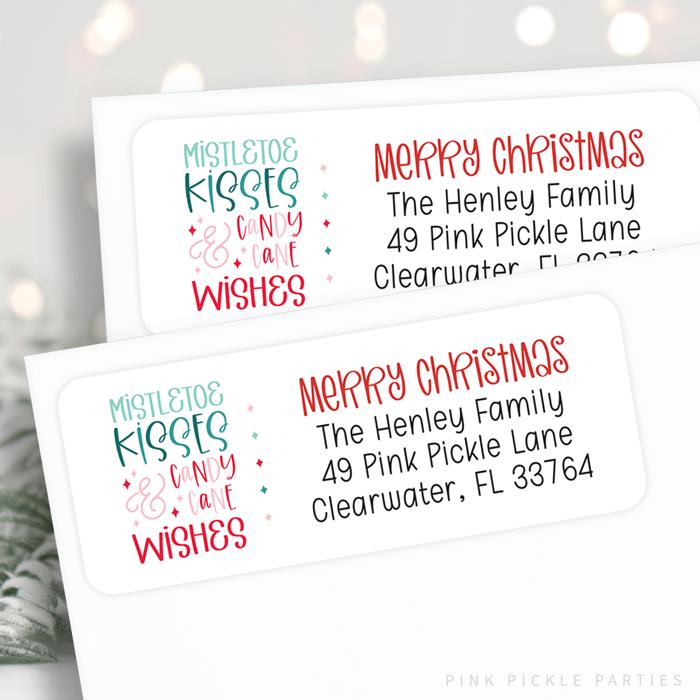 Christmas Address Labels | Personalized Return Address Stickers | Set of 30