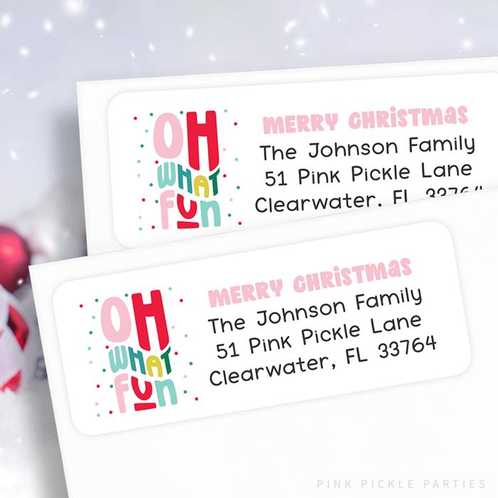 Christmas Address Labels | Personalized Return Address Stickers | Set of 30