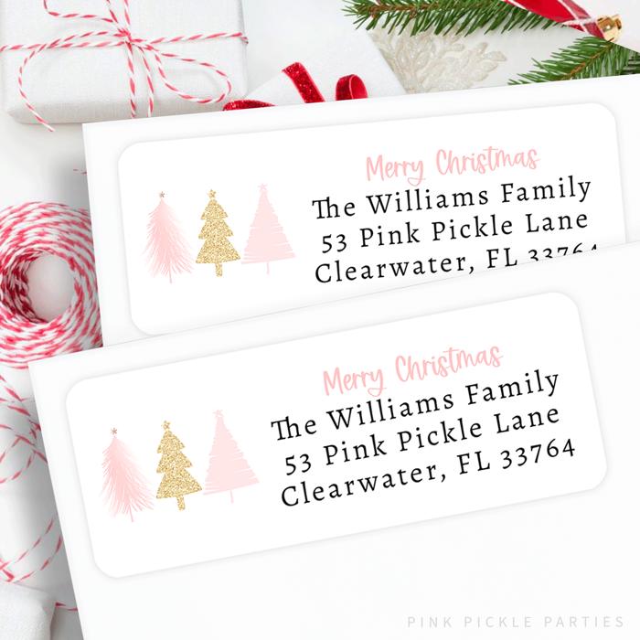 Christmas Address Labels | Personalized Return Address Stickers | Set of 30