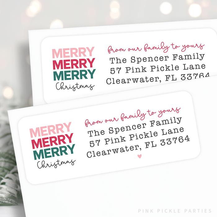 Christmas Address Labels | Personalized Return Address Stickers | Set of 30