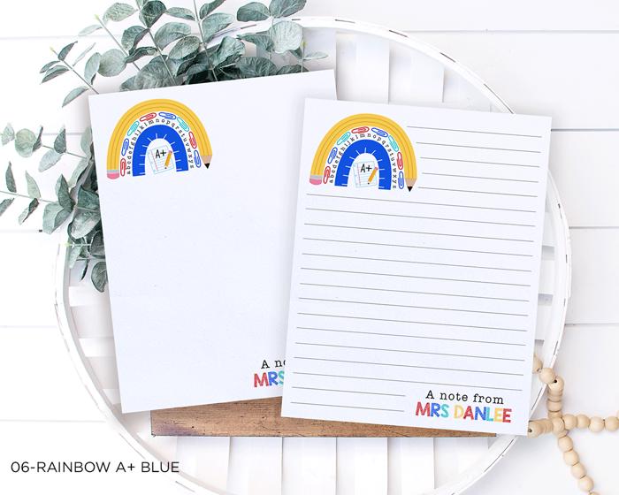 Personalized Teacher Notepad | School Rainbow Notepad | Back to School Teacher Appreciation Gift