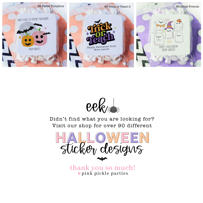 Personalized Halloween Stickers | Set of 12 | Kids Halloween Party Favor Stickers