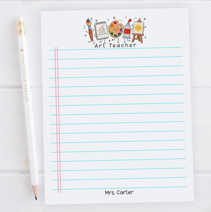 Personalized Teacher Doodle Notepad | Custom Teacher Gift | Teacher Stationery | Teacher Appreciation Gift | Back to School Teacher Memo Pad