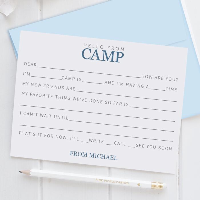 Personalized Summer Camp Note Cards | Camp Stationery | Set of 12