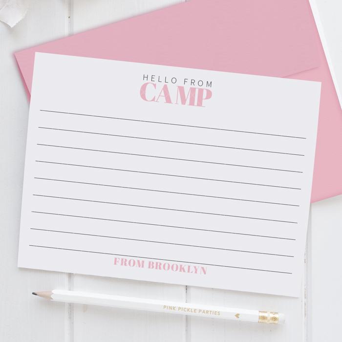 Personalized Summer Camp Note Cards | Camp Stationery | Set of 12