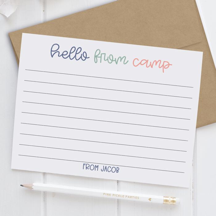 Personalized Summer Camp Note Cards | Camp Stationery | Set of 12